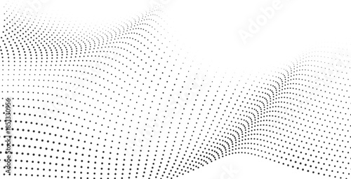 Smooth abstract halftone wave background with layered dotted curves creating soft depth and modern texture ideal for contemporary graphic design and digital visual projects Vector Illustration