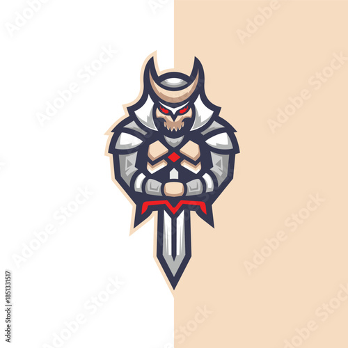 Skull Knight Warrior Emblem for gaming