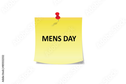 Sticky note with Mens Day