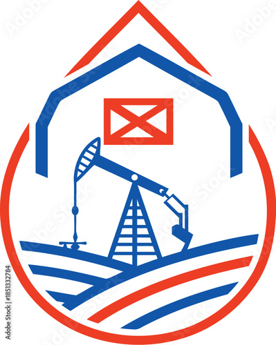 Vector Oil & gas with farm logo