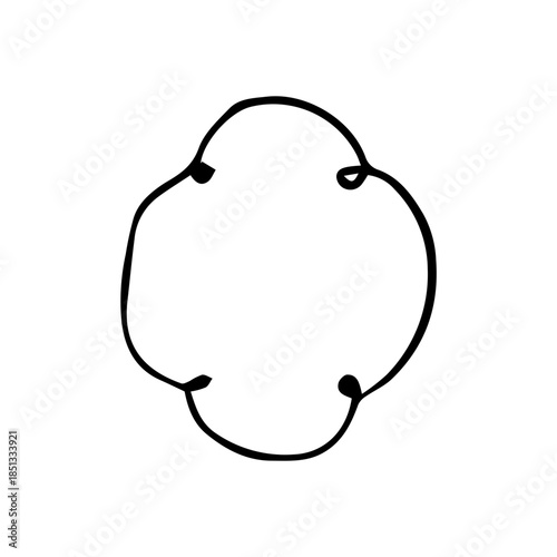 Hand Drawn Ornate Scroll Frame. Minimalist Vintage Swirl Border Line Art Vector