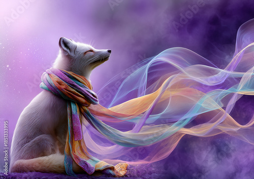 Veiled Hound in Mystical Painterly Portrait