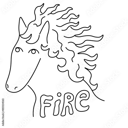 horse's portrait in doodle style in vector. element for decor postcard design print sticker animation poster background