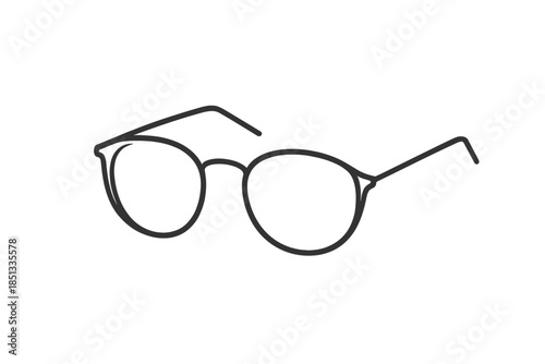 Line Style Eyewear Icons. Line style icons of Eyewear: soft frame arc, slim temple line, rounded lenses, gentle bridge, minimal