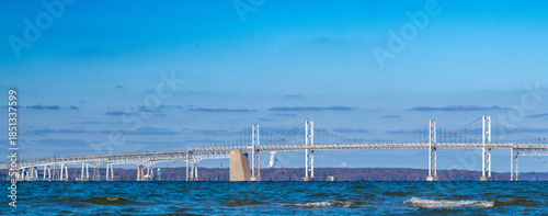 Εκτύπωση καμβά The Chesapeake Bay Bridge under a brilliant blue sky on a crisp autumn day