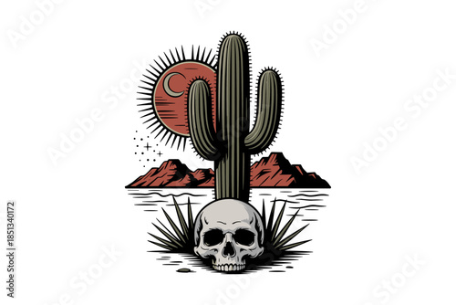 Cactus silhouette set of vector illustrations design, Various isolated  cactus logo shapes in black on white background, line art cactus desert flower character symbol, icon and sketch imitation