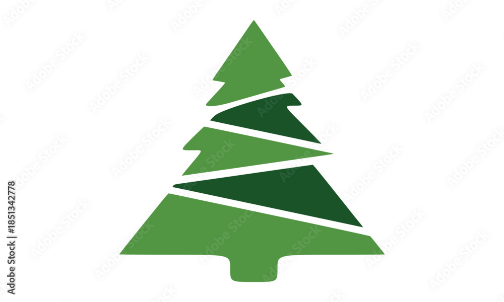 Fototapeta premium Green Christmas tree isolated on white background