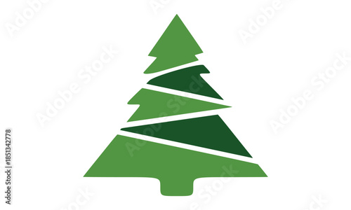  Green Christmas tree isolated on white background