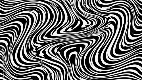 Monochrome abstract background with swirling lines for modern optical illusion
