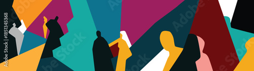  Psychology of relationships between men and women abstract vector illustration