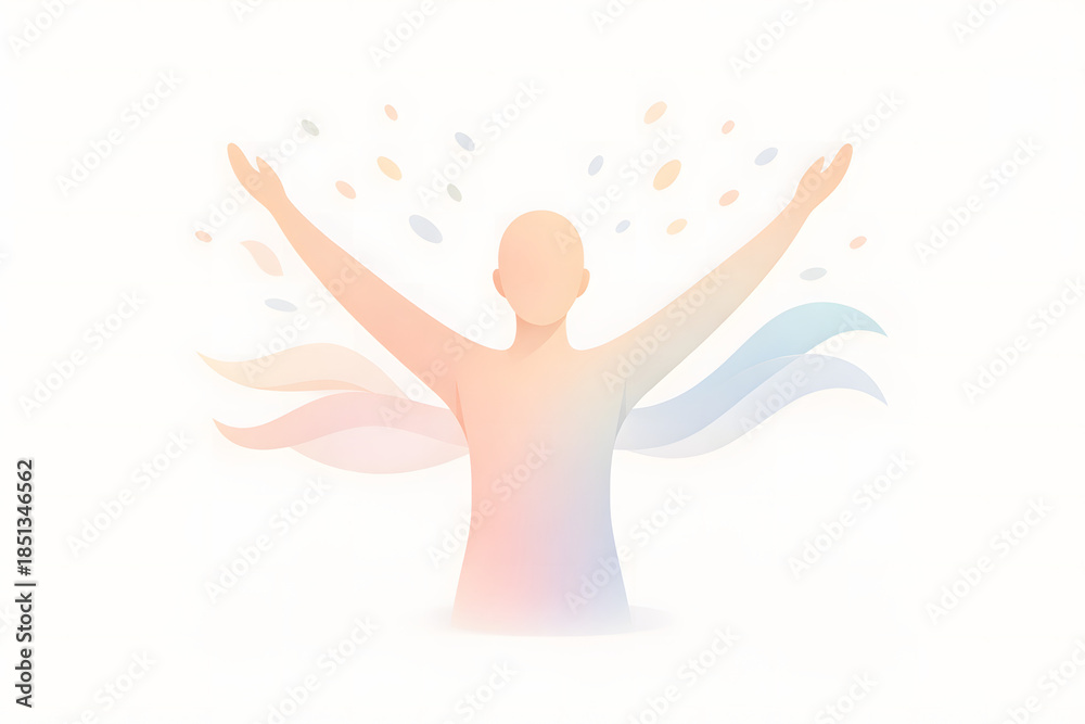 Obraz premium Human Energy Aura and Spiritual Awakening Concept Illustration