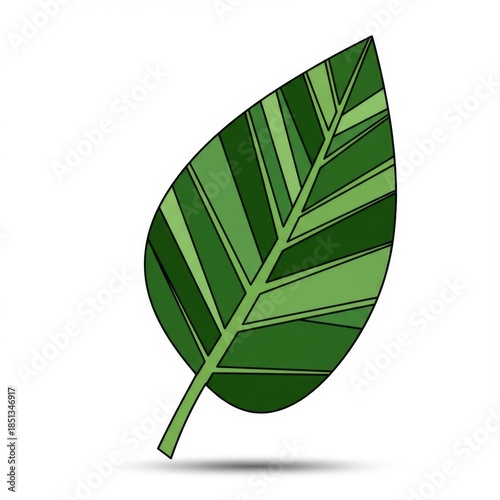 Abstract Green Leaf Vector Graphic on White Background Eco Friendly and Fresh