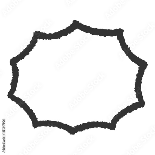 手描き風の爆発吹き出し（太線　内側が白背景）