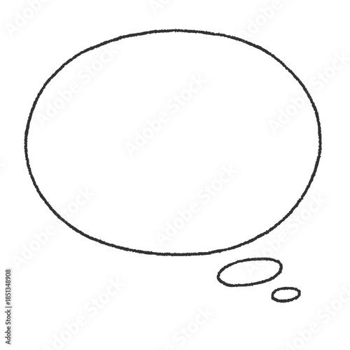 手描き風の楕円形の吹き出し（内側が白背景）