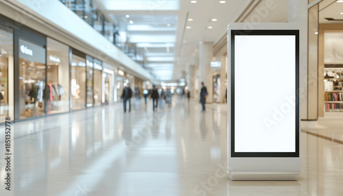 Blank advertising billboard mockup in shopping mall.