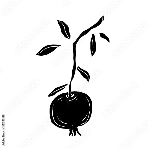Decorative sketch of a garlic root. Vector graphics.