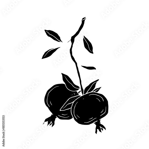 Decorative sketch of a garlic root. Vector graphics.