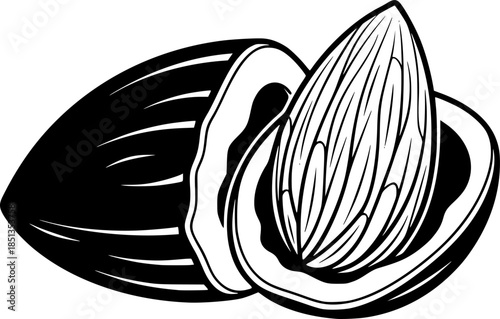 almond shelled on transparent background for web and graphic design
