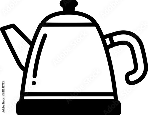 tea kettle kitchenware vector on transparent background for web and graphic design
