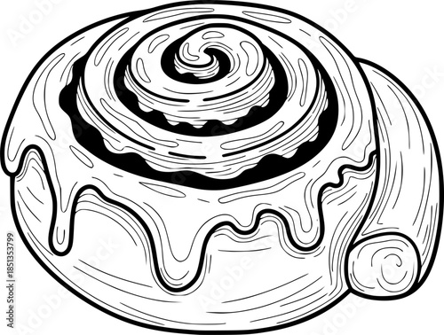 cinnamon roll or pastry transparent background for web and graphic design

