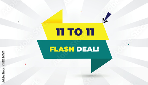 flash deal editable eps format web banner vector art illustration template design yellow orange gradient shapes deep blue bold font white gray abstract sun shine business background 4k