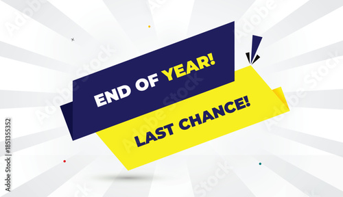 last chance end of year editable eps format web banner vector art illustration template design deep blue yellow bold font white gray gradient abstract illustration sunshine business background 4k