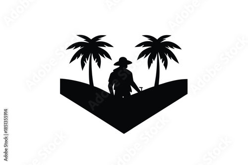 jungle exploration icon vector silhouette