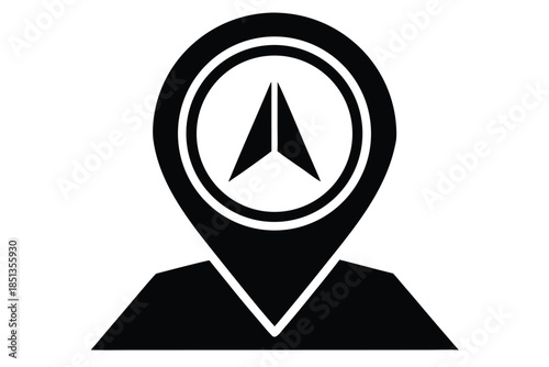 gps navigation icon silhouette vector icon