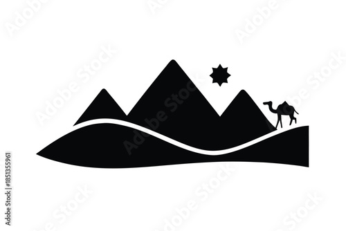 desert exploration icon vector silhouette