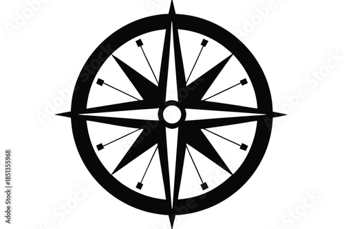 compass icon silhouette vector icon