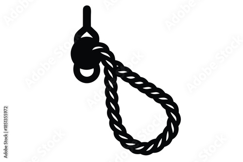 climbing rope icon silhouette vector