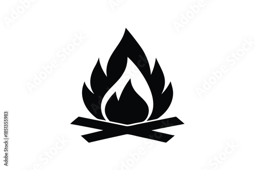 campfire icon silhouette vector