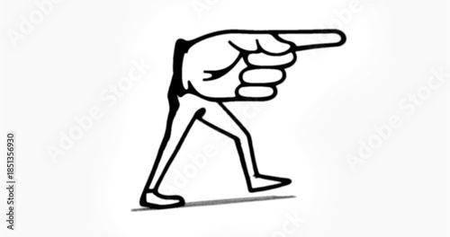 walking index finger as a guide metaphor that emphasize the pointing gesture