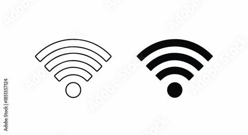 Black and white wifi signal icons on a plain white background, simple line style.