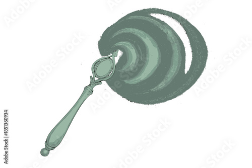 Memory Light Tool. a delicate handheld tool emitting waves of light that strengthen recollections, mint and silver palette, No