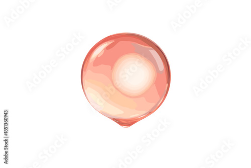 Floating Light Droplet. a floating droplet acting as a lens bending light into soft colorful gradients, rose and ivory palette, No