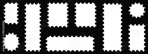 Postage stamp borders set vector illustrationSet of Blank Postage Stamps. Vector illustration