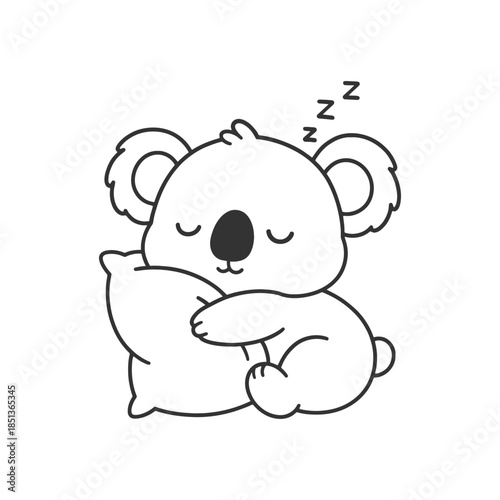 Cute baby koala cartoon illustration for children