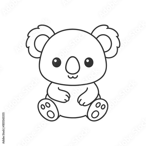 Canvas Print Cute koala cartoon sitting, smiling sweetly