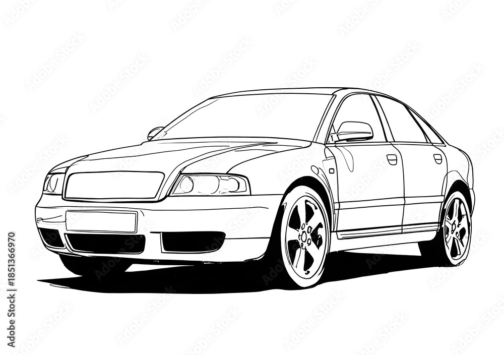 Fototapeta premium Audi car coloring page