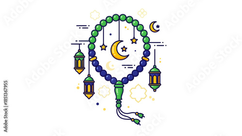 Elegant Dreamcatcher Design with Crescent Moons and Lanterns for Cultural Decor