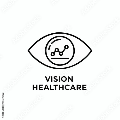Modern vision healthcare logo with eye icon and graph
