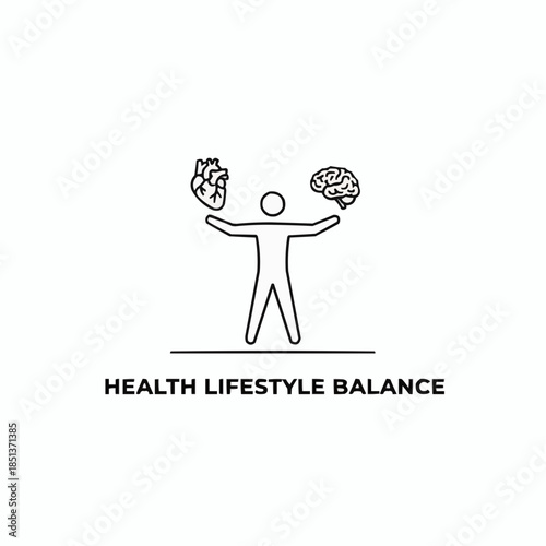 Person balancing brain and heart for health lifestyle balance