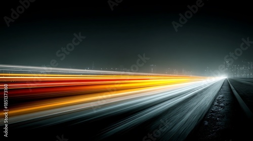 Urban traffic light trails dynamic motion pictures