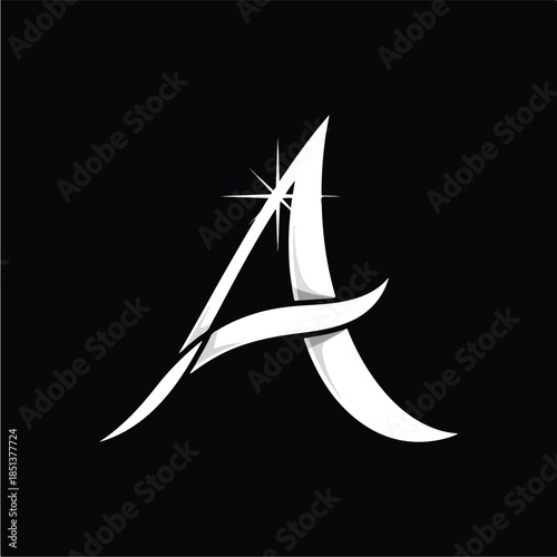 Elegant Letter A Logo Design with Sparkle.