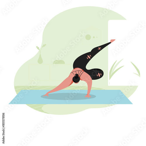 A girl practicing yoga