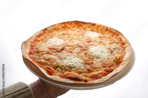 cheese and tomato pizzas as italian food