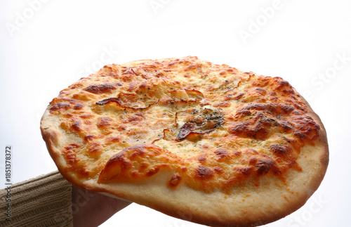 cheese and tomato pizzas as italian food