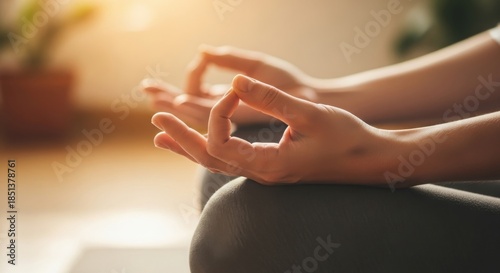 Wallpaper Mural Serene hands in meditation pose with fingers forming a calming gesture Torontodigital.ca