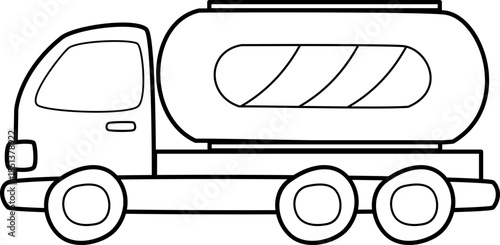 outline illustration of Tanker recolorable